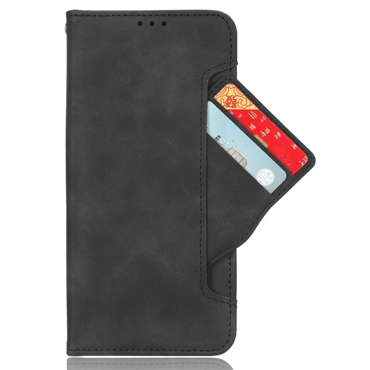 For Oppo A58 5G Dual Magnetic Clasp Phone Cover Stand Wallet Multiple Card Slots PU Leather Anti-scratch Smartphone Case - Black-Cellmalls
