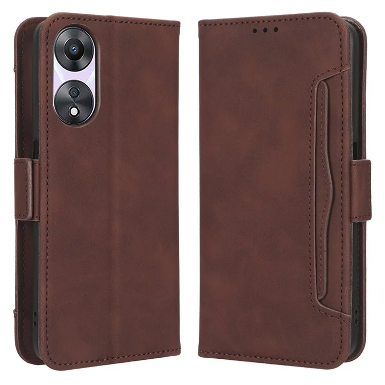 For Oppo A58 5G Dual Magnetic Clasp Phone Cover Stand Wallet Multiple Card Slots PU Leather Anti-scratch Smartphone Case - Black-Cellmalls