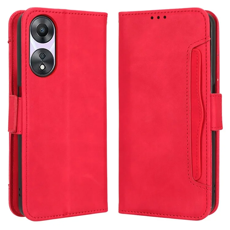 For Oppo A58 5G Dual Magnetic Clasp Phone Cover Stand Wallet Multiple Card Slots PU Leather Anti-scratch Smartphone Case - Black-Cellmalls