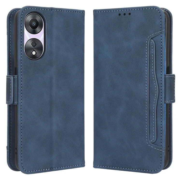 For Oppo A58 5G Dual Magnetic Clasp Phone Cover Stand Wallet Multiple Card Slots PU Leather Anti-scratch Smartphone Case - Black-Cellmalls