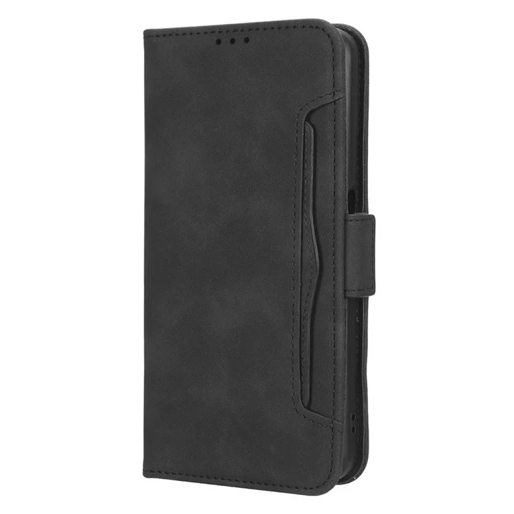 For Oppo A58 5G Dual Magnetic Clasp Phone Cover Stand Wallet Multiple Card Slots PU Leather Anti-scratch Smartphone Case - Black-Cellmalls