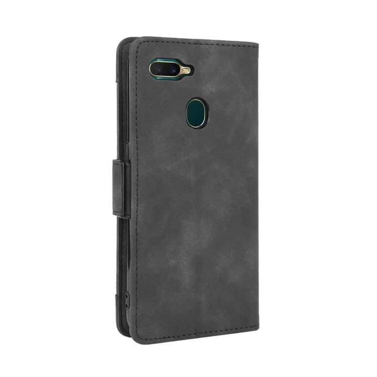 Wallet Stand Flip Leather Protective Case for OPPO A12/A7/AX7/A5s/AX5s - Black-Cellmalls