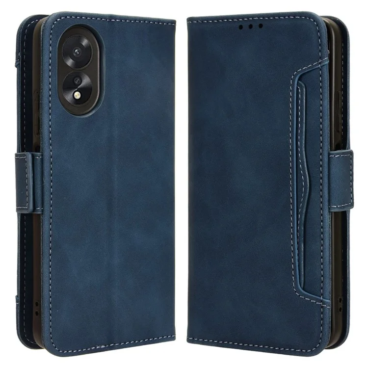 For Oppo A38 4G / A18 4G Case Stand Shell PU Leather Wallet Phone Cover - Brown-Cellmalls