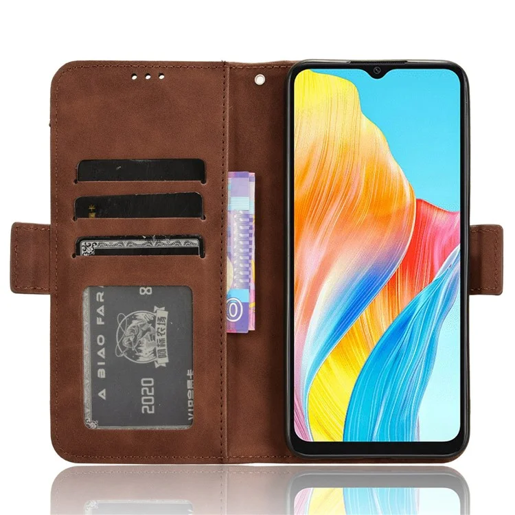 For Oppo A38 4G / A18 4G Case Stand Shell PU Leather Wallet Phone Cover - Brown-Cellmalls
