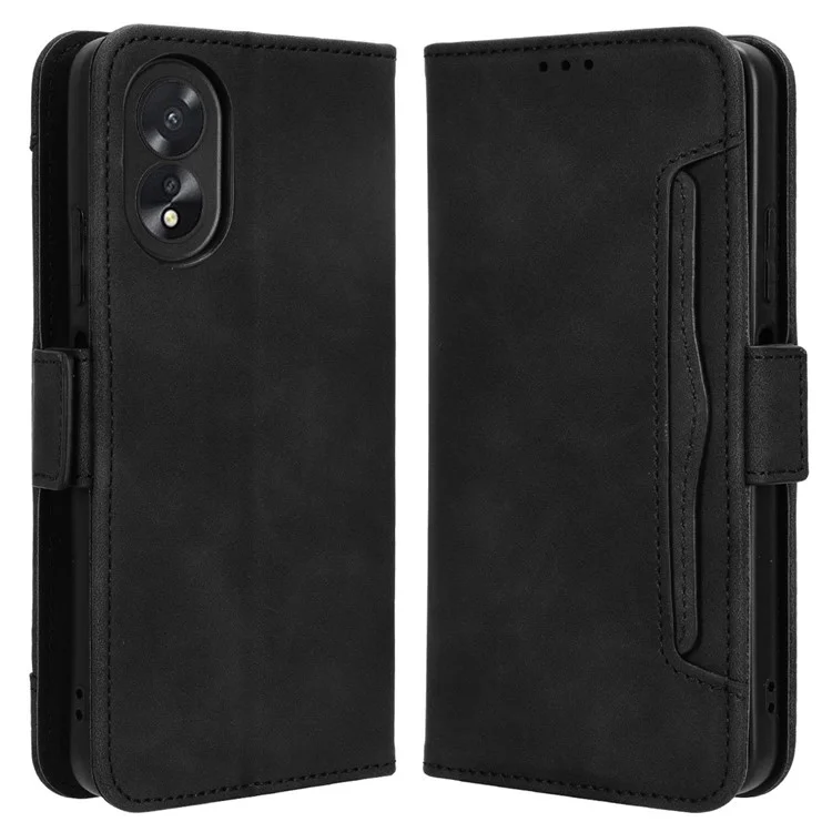 For Oppo A38 4G / A18 4G Case Stand Shell PU Leather Wallet Phone Cover - Brown-Cellmalls