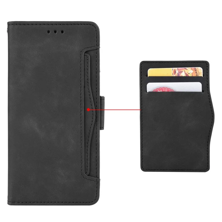 For Oppo A1 Pro 5G / Reno8 T 5G PU Leather Phone Case Multiple Card Slots Magnetic Shockproof Flip Phone Cover Wallet Stand - Black-Cellmalls
