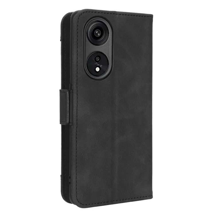 For Oppo A1 Pro 5G / Reno8 T 5G PU Leather Phone Case Multiple Card Slots Magnetic Shockproof Flip Phone Cover Wallet Stand - Black-Cellmalls