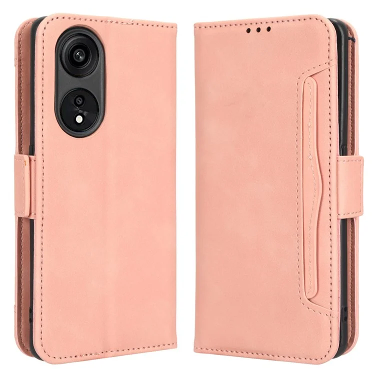 For Oppo A1 Pro 5G / Reno8 T 5G PU Leather Phone Case Multiple Card Slots Magnetic Shockproof Flip Phone Cover Wallet Stand - Black-Cellmalls