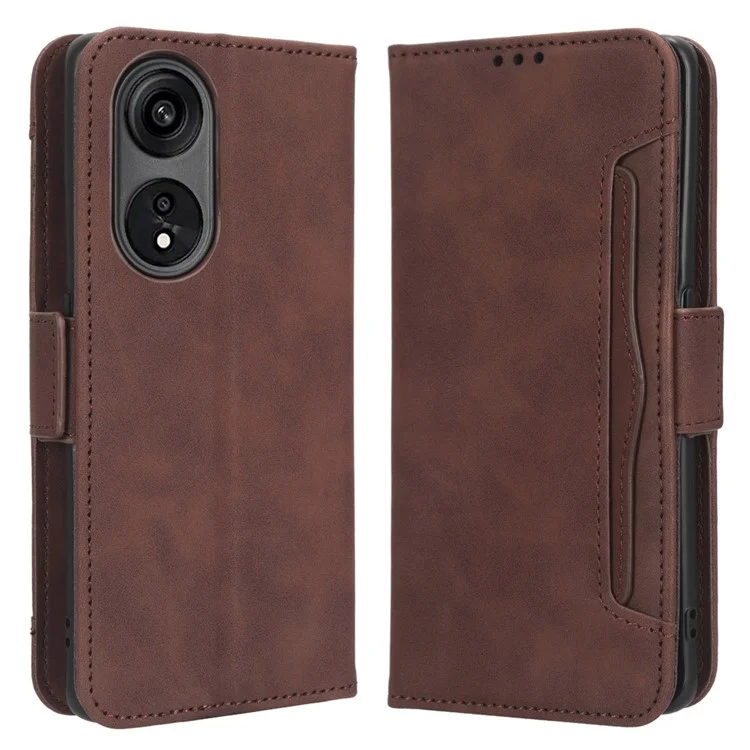 For Oppo A1 Pro 5G / Reno8 T 5G PU Leather Phone Case Multiple Card Slots Magnetic Shockproof Flip Phone Cover Wallet Stand - Black-Cellmalls