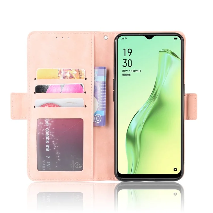 Wallet Stand Flip Leather Phone Shell for Oppo A8/A31 (2020) - Rose Gold-Cellmalls