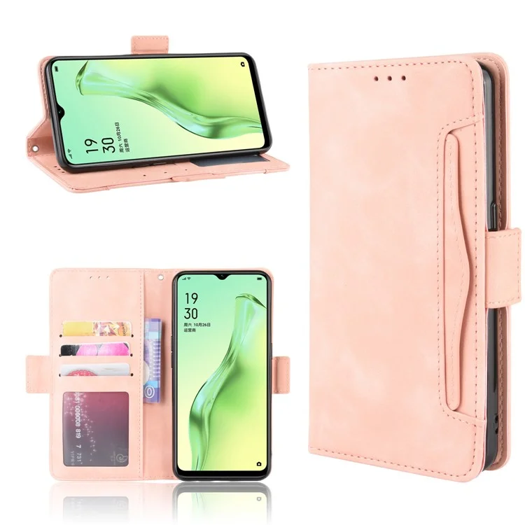 Wallet Stand Flip Leather Phone Shell for Oppo A8/A31 (2020) - Rose Gold-Cellmalls