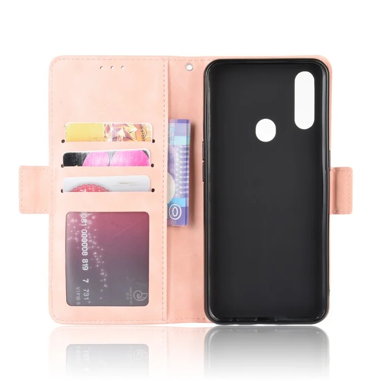 Wallet Stand Flip Leather Phone Shell for Oppo A8/A31 (2020) - Rose Gold-Cellmalls