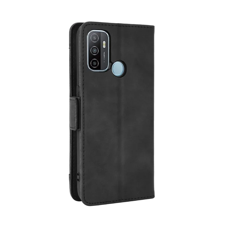Multiple Card Slots Leather with Wallet Cell Phone Cover for Oppo A53/A32 (2020) - Black-Cellmalls