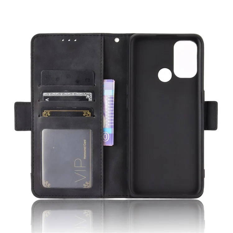 Multiple Card Slots Leather with Wallet Cell Phone Cover for Oppo A53/A32 (2020) - Black-Cellmalls