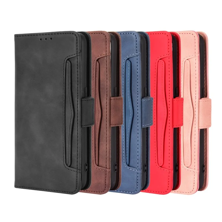 Multiple Card Slots Leather with Wallet Cell Phone Cover for Oppo A53/A32 (2020) - Black-Cellmalls