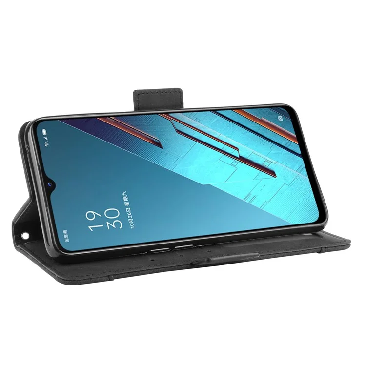 Wallet Leather Phone Case with Multiple Card Slots for Oppo Find X2 Lite/Reno3 5G - Black-Cellmalls