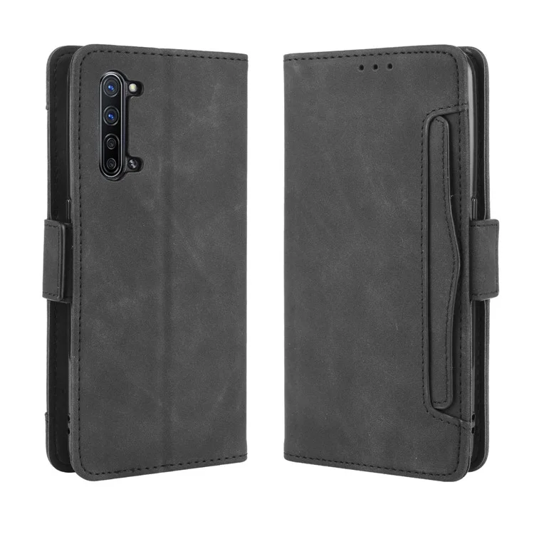 Wallet Leather Phone Case with Multiple Card Slots for Oppo Find X2 Lite/Reno3 5G - Black-Cellmalls