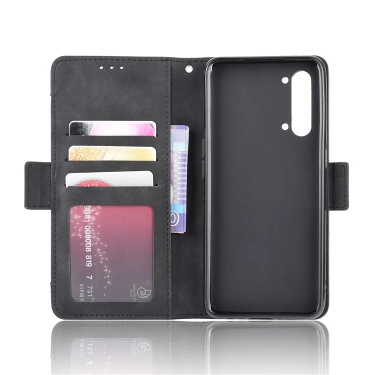 Wallet Leather Phone Case with Multiple Card Slots for Oppo Find X2 Lite/Reno3 5G - Black-Cellmalls