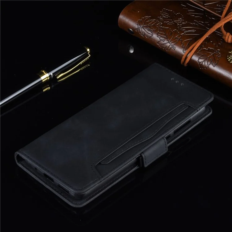 Wallet Leather Phone Case with Multiple Card Slots for Oppo Find X2 Lite/Reno3 5G - Black-Cellmalls
