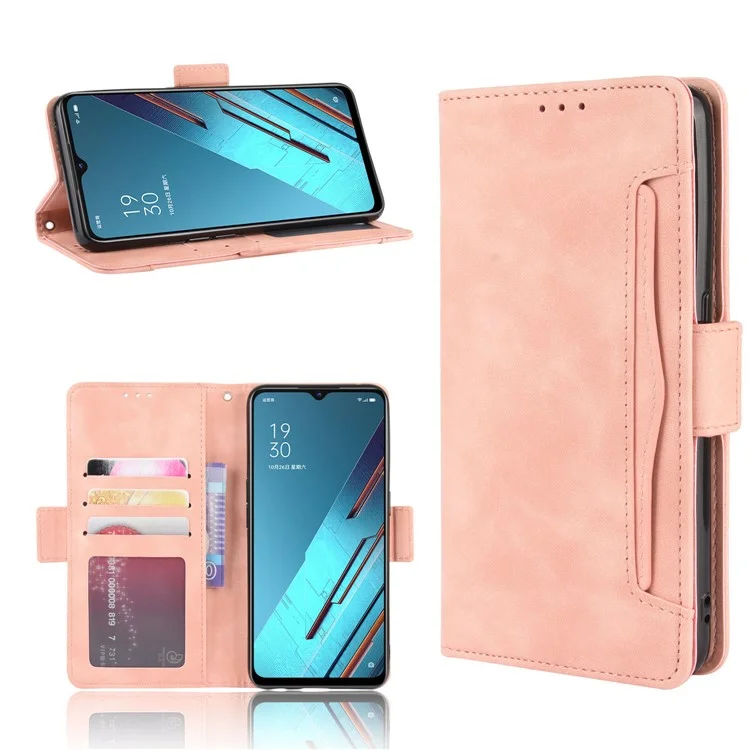 Wallet Leather Phone Case with Multiple Card Slots for Oppo Find X2 Lite/Reno3 5G - Black-Cellmalls