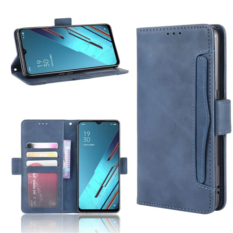 Wallet Leather Phone Case with Multiple Card Slots for Oppo Find X2 Lite/Reno3 5G - Black-Cellmalls
