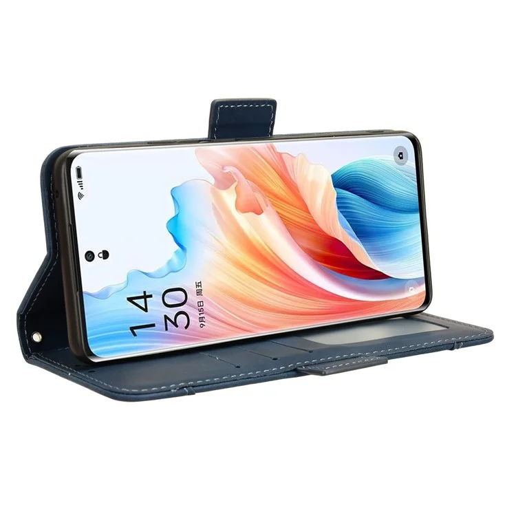 For Oppo A2 Pro 5G Phone Case Wallet PU Leather Phone Cover - Blue-Cellmalls