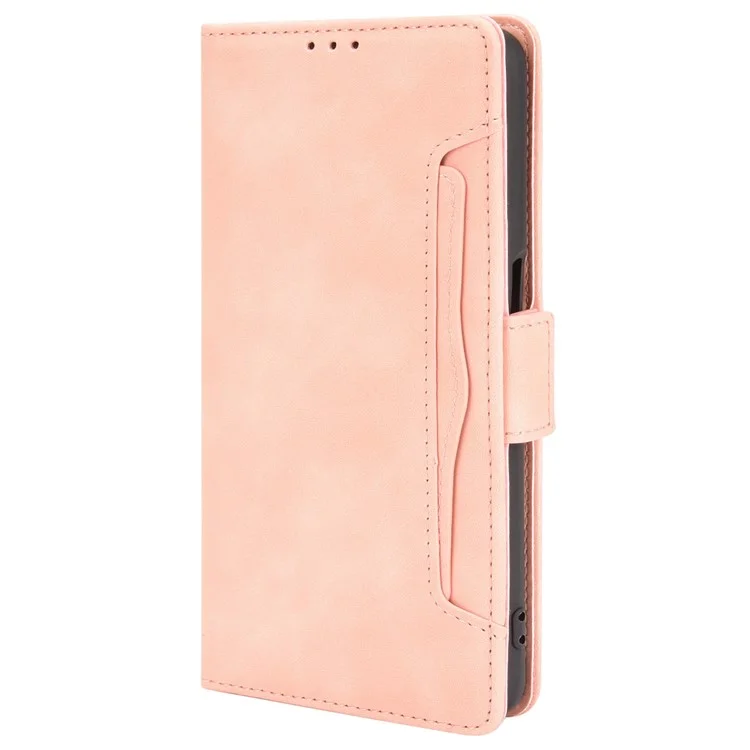 Wallet Design Phone Cover Stand Case with Multiple Card Slots for Oppo A16/A16s/A54s - Pink-Cellmalls