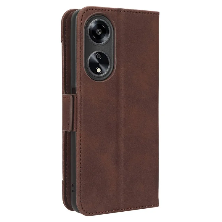 For Oppo A1 5G / A98 5G / F23 5G Phone Cover PU Leather Wallet Phone Stand Case with Multiple Card Slots - Brown-Cellmalls