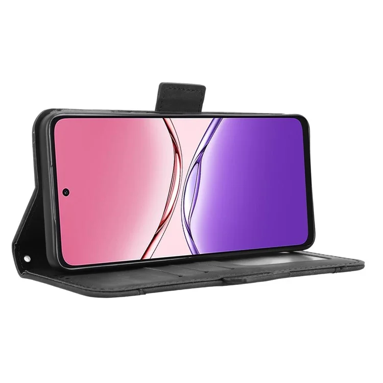 For Oppo A5 Pro 4G (Global) / 5G (Global) / A5 Energy 5G (China) Case Wallet Leather Phone Cover with Multiple Card Slots - Black-Cellmalls