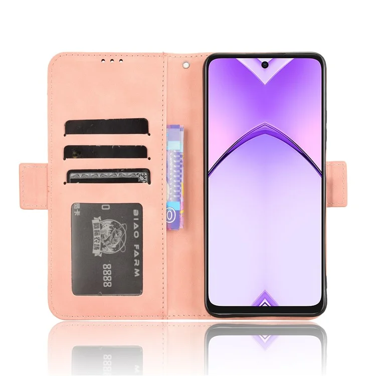 For Oppo A3 4G / A3 5G / A3x 4G / A3x 5G / A40M 4G / A40 4G / A3i 5G / A60 5G Leather Case Phone Wallet Cover with Multiple Card Slots - Pink-Cellmalls
