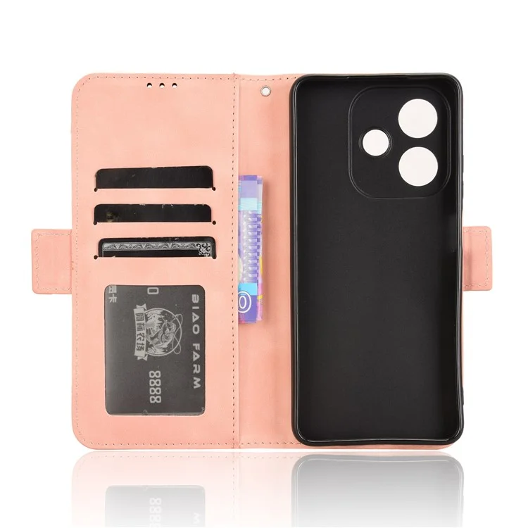 For Oppo A3 4G / A3 5G / A3x 4G / A3x 5G / A40M 4G / A40 4G / A3i 5G / A60 5G Leather Case Phone Wallet Cover with Multiple Card Slots - Pink-Cellmalls
