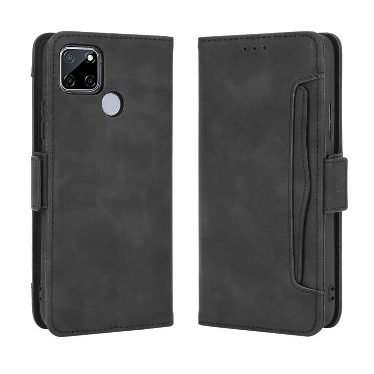 Multiple Card Slots Protective Cover for OPPO A15 Stand Leather Case - Black-Cellmalls