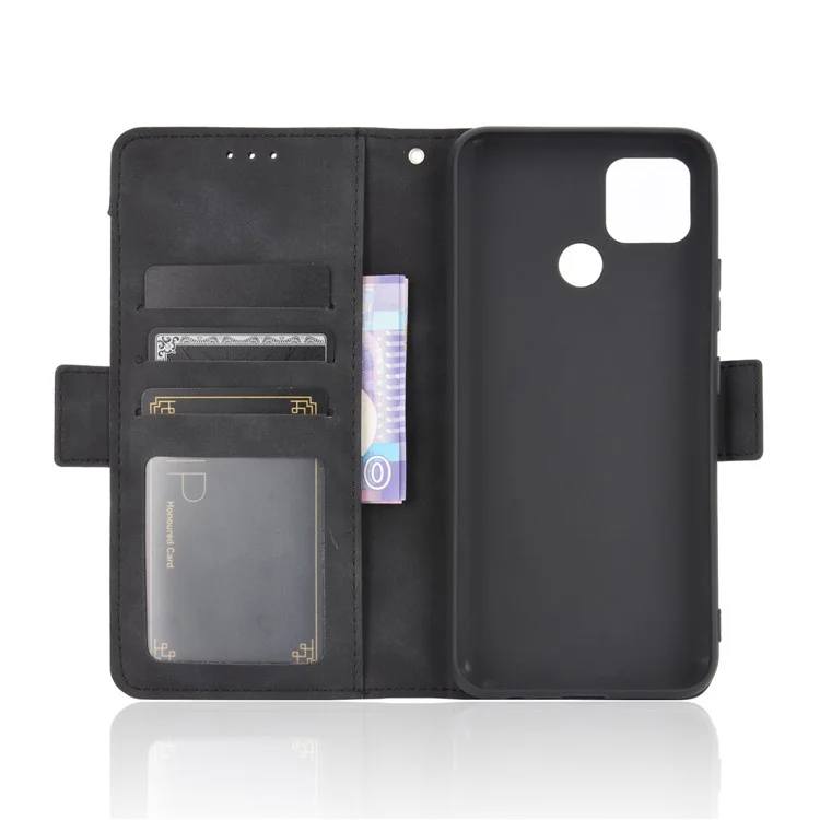 Multiple Card Slots Protective Cover for OPPO A15 Stand Leather Case - Black-Cellmalls