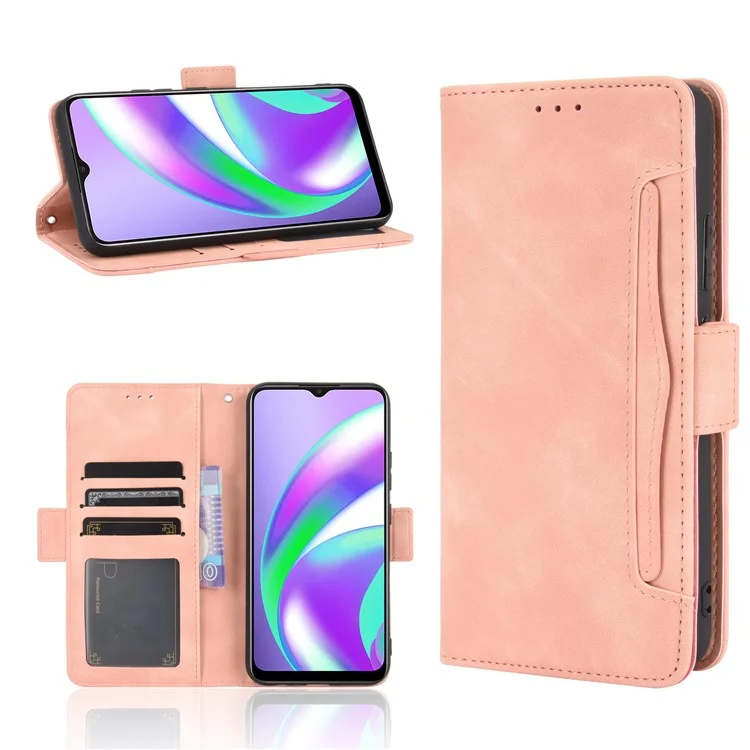 Multiple Card Slots Protective Cover for OPPO A15 Stand Leather Case - Black-Cellmalls
