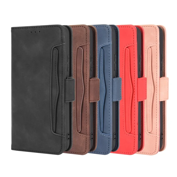 Multiple Card Slots Protective Cover for OPPO A15 Stand Leather Case - Black-Cellmalls