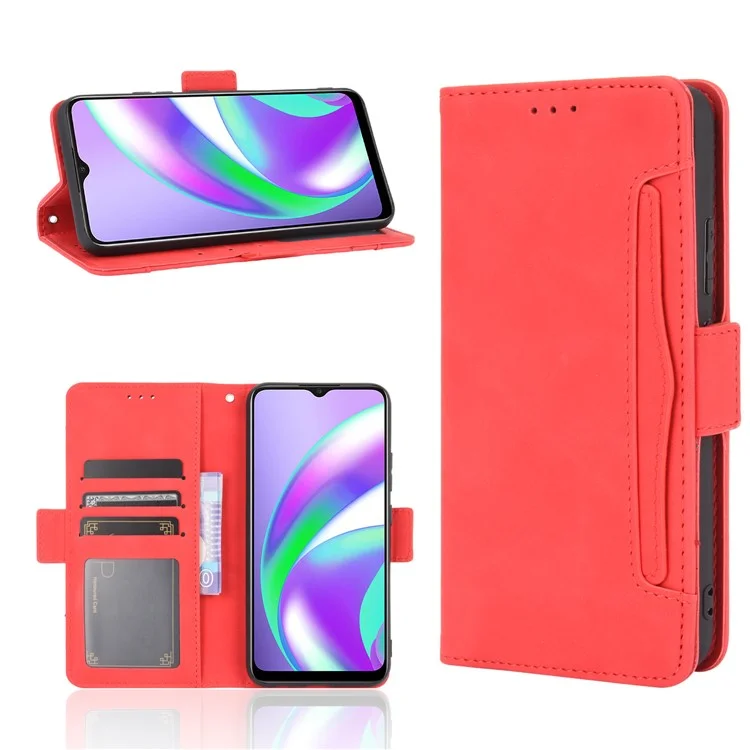 Multiple Card Slots Protective Cover for OPPO A15 Stand Leather Case - Black-Cellmalls