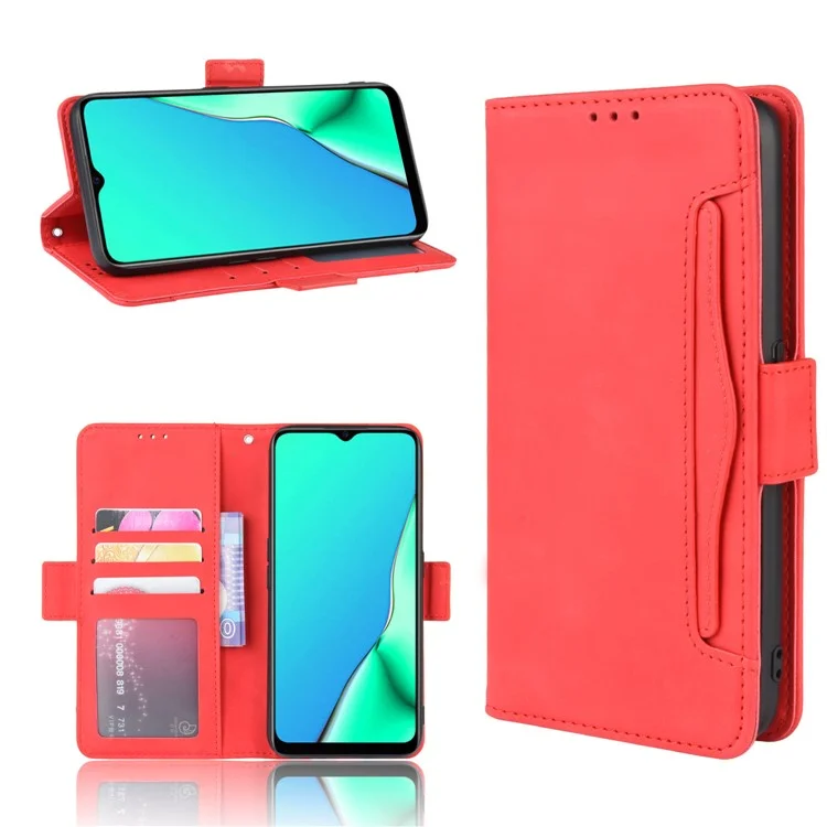 Multiple Card Slots PU Leather Cover for Oppo A9 (2020)/A5 (2020)/A11x - Black-Cellmalls