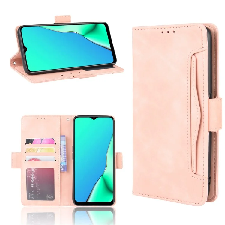 Multiple Card Slots PU Leather Cover for Oppo A9 (2020)/A5 (2020)/A11x - Black-Cellmalls