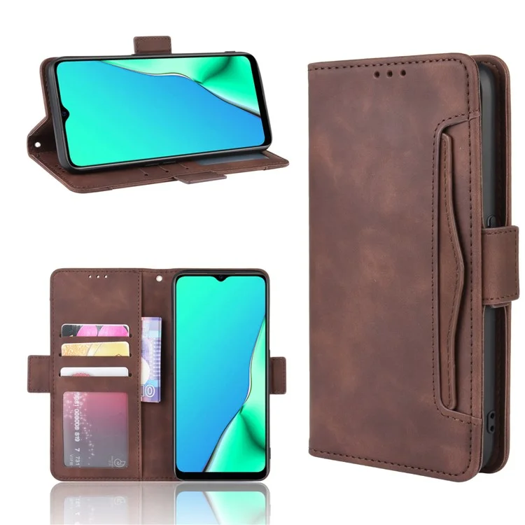 Multiple Card Slots PU Leather Cover for Oppo A9 (2020)/A5 (2020)/A11x - Black-Cellmalls