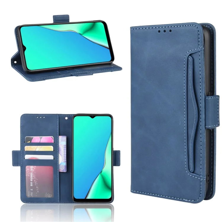 Multiple Card Slots PU Leather Cover for Oppo A9 (2020)/A5 (2020)/A11x - Black-Cellmalls