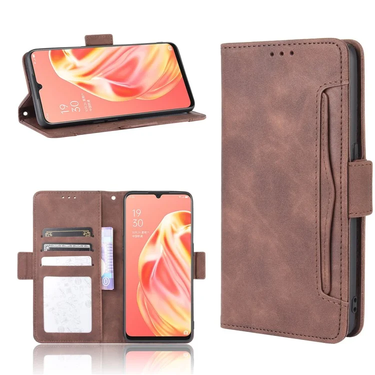 Multiple Card Slots Wallet Leather Protective Cover for OPPO A91 / OPPO F15 / OPPO Reno3 (Southeast Asian Version) - Black-Cellmalls