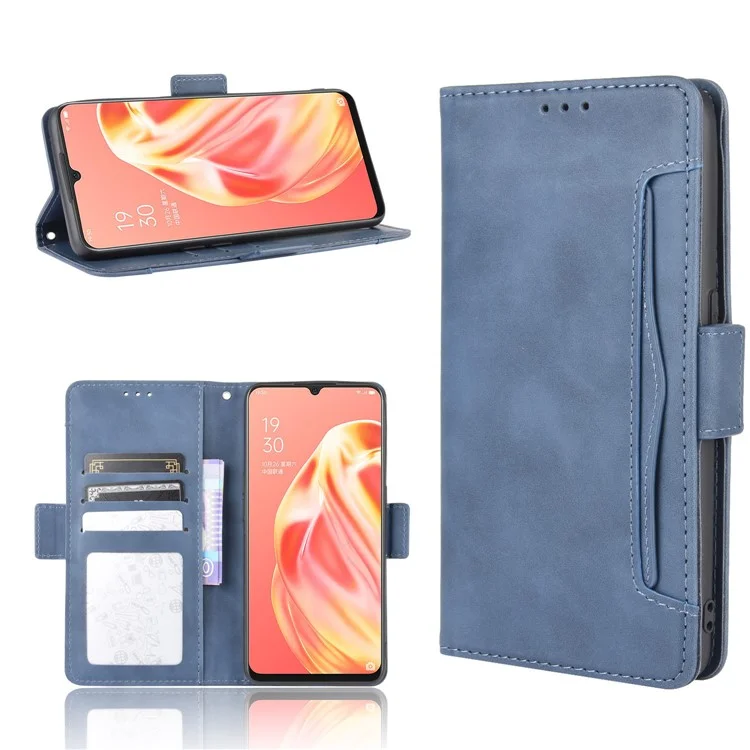 Multiple Card Slots Wallet Leather Protective Cover for OPPO A91 / OPPO F15 / OPPO Reno3 (Southeast Asian Version) - Black-Cellmalls