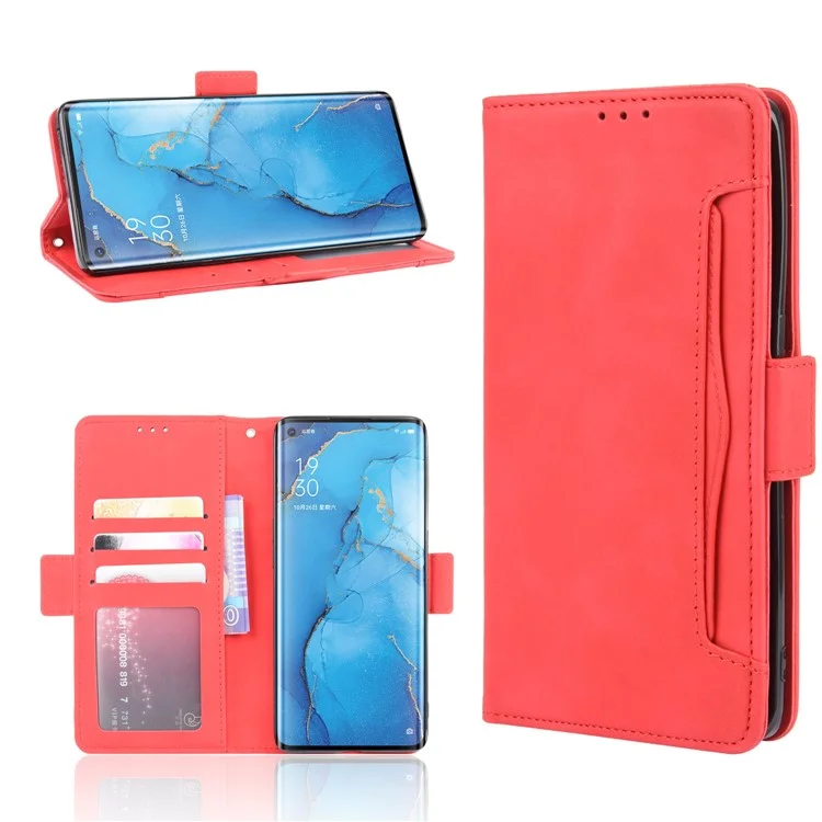 Wallet Leather Phone Case with Multiple Card Slots for OPPO Find X2 Neo / Reno3 Pro 5G (Chinese Edition) / Reno3 Pro (European Edition) - Black-Cellmalls