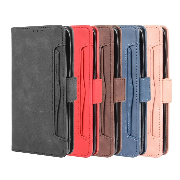Wallet Leather Phone Case with Multiple Card Slots for OPPO Find X2 Neo / Reno3 Pro 5G (Chinese Edition) / Reno3 Pro (European Edition) - Black-Cellmalls