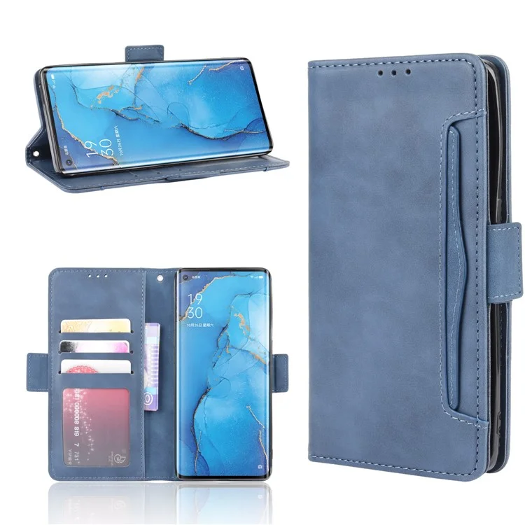 Wallet Leather Phone Case with Multiple Card Slots for OPPO Find X2 Neo / Reno3 Pro 5G (Chinese Edition) / Reno3 Pro (European Edition) - Black-Cellmalls