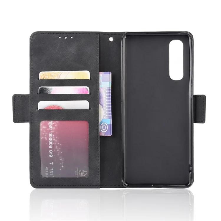 Wallet Leather Phone Case with Multiple Card Slots for OPPO Find X2 Neo / Reno3 Pro 5G (Chinese Edition) / Reno3 Pro (European Edition) - Black-Cellmalls