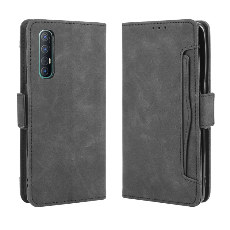 Wallet Leather Phone Case with Multiple Card Slots for OPPO Find X2 Neo / Reno3 Pro 5G (Chinese Edition) / Reno3 Pro (European Edition) - Black-Cellmalls