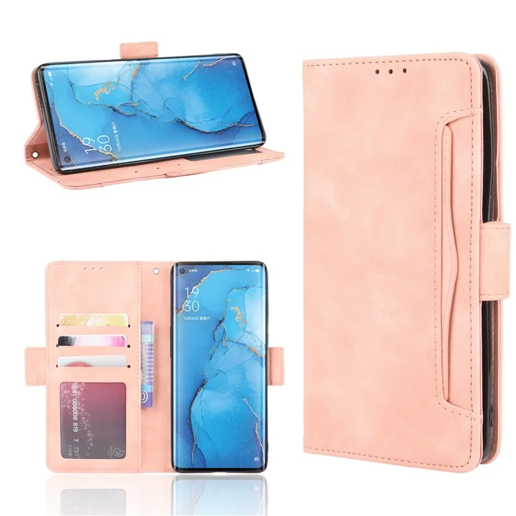 Wallet Leather Phone Case with Multiple Card Slots for OPPO Find X2 Neo / Reno3 Pro 5G (Chinese Edition) / Reno3 Pro (European Edition) - Black-Cellmalls