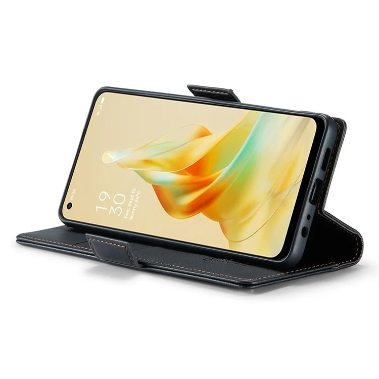 For Oppo Reno8 T 4G Leather Case CASEME 023 RFID Blocking 3 Card Slot Mobile Cover - Black-Cellmalls