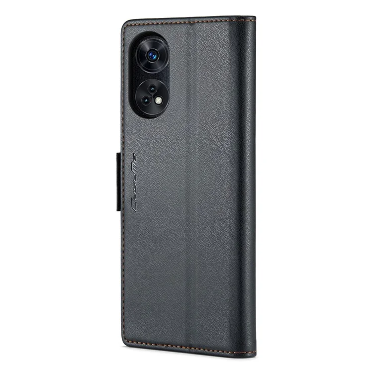 For Oppo Reno8 T 4G Leather Case CASEME 023 RFID Blocking 3 Card Slot Mobile Cover - Black-Cellmalls